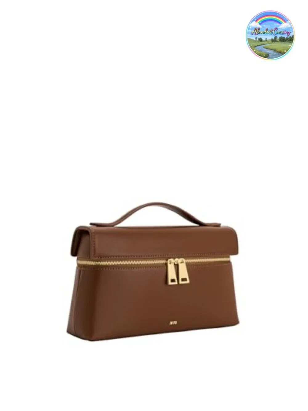Vegan Leather Top Handle Satchel Bag with Gold Hardware